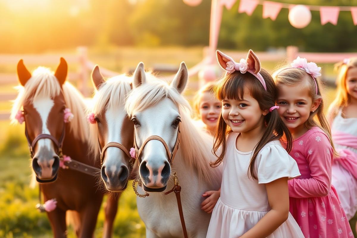 Kinderen bij een pony evenement